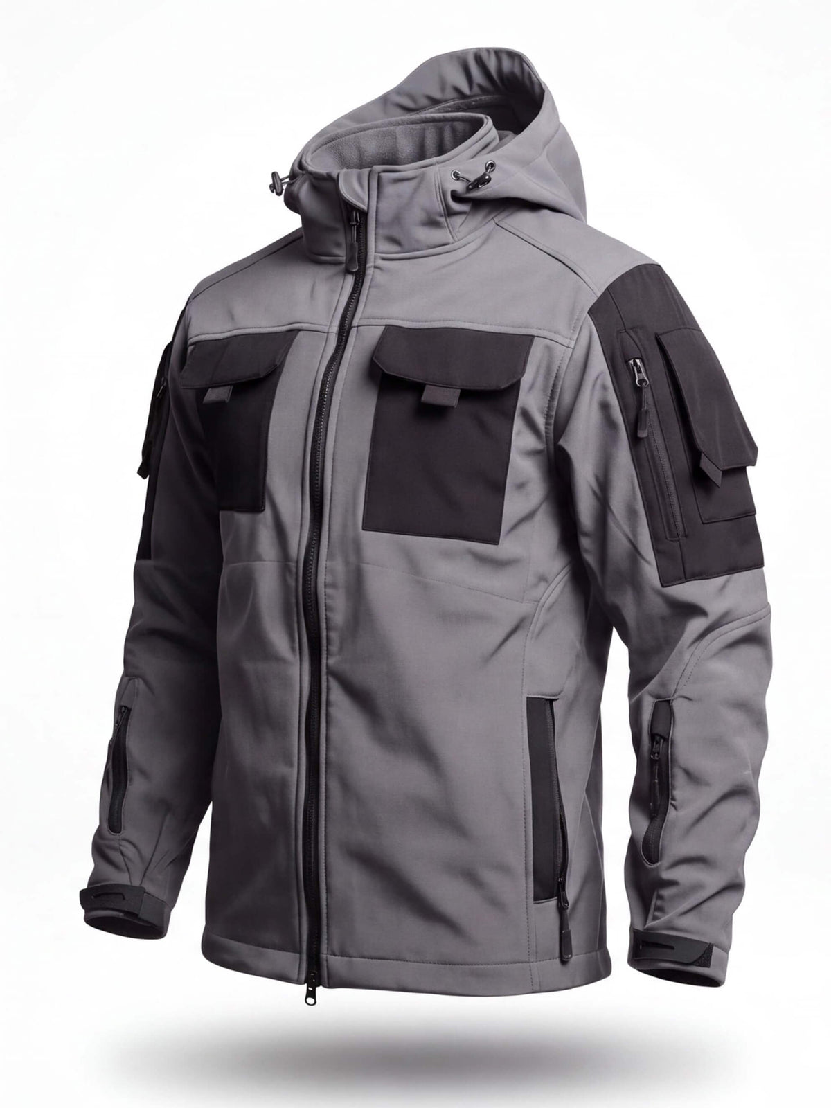 Fleece-Lined Windproof Multi-Pocket Work Jacket