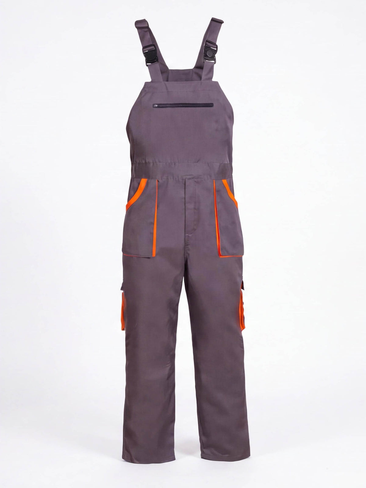 Multi-Pocket Work Bib Overalls with Zippered Chest Pocket