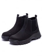 Rotating-Button Steel-Toe Anti-Puncture Work Shoes