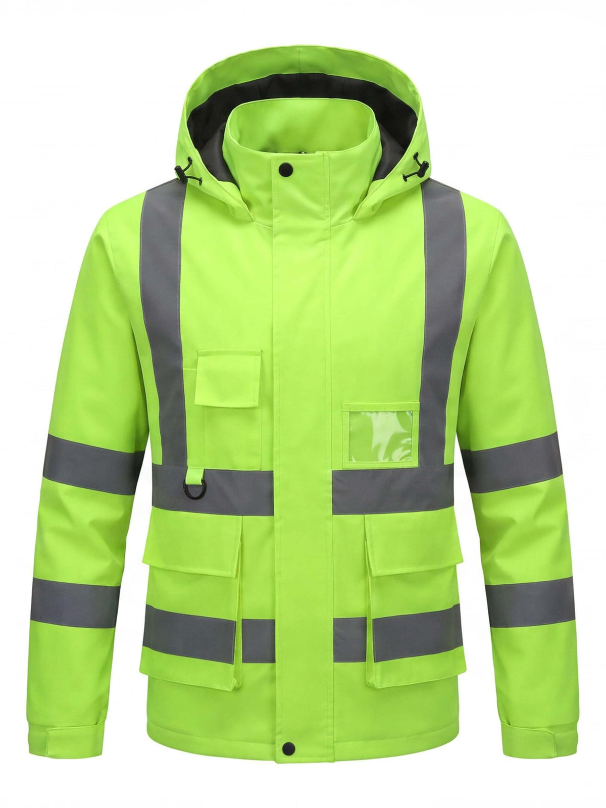Waterproof Reflective Work Jacket with Detachable Hood