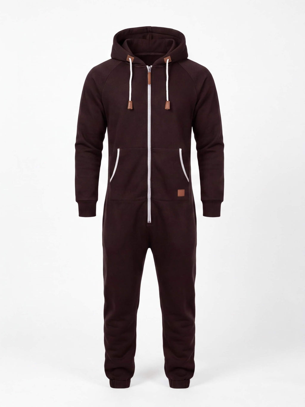Men's Hooded Fleece One-Piece Work Jumpsuit
