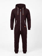 Men's Hooded Fleece One-Piece Work Jumpsuit
