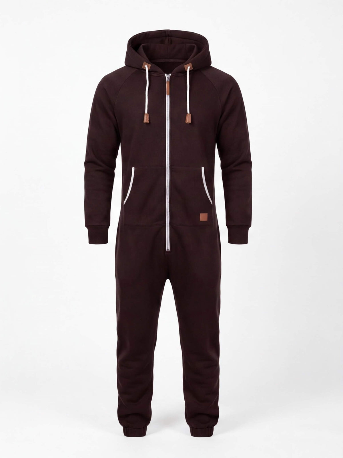 Men's Hooded Fleece One-Piece Work Jumpsuit