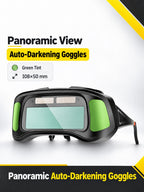 Compact Auto-Darkening Welding Goggles with Wide-View Lens
