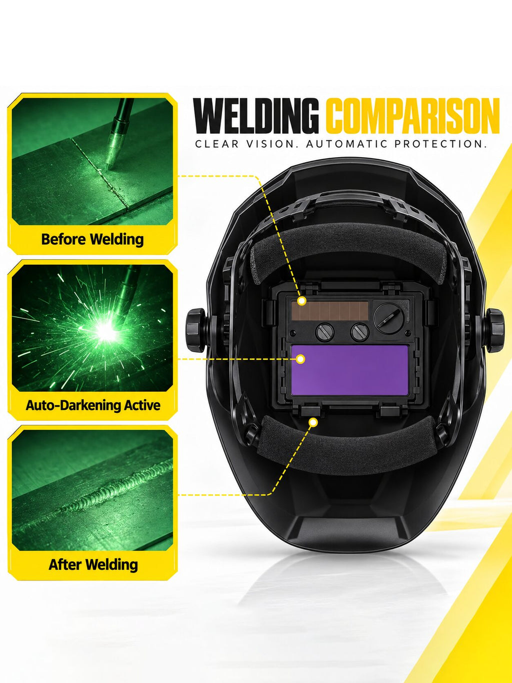 Solar Auto-Darkening Welding Helmet for MIG TIG & Cutting