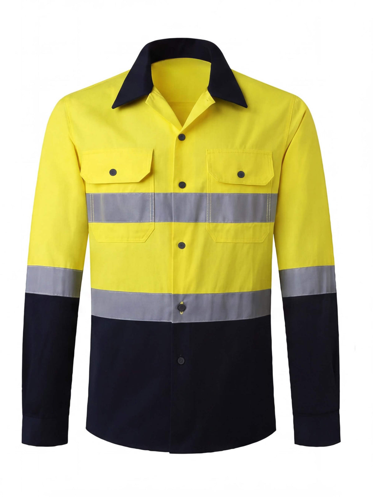 Reflective Long-Sleeve Work Shirt with Chest Pockets
