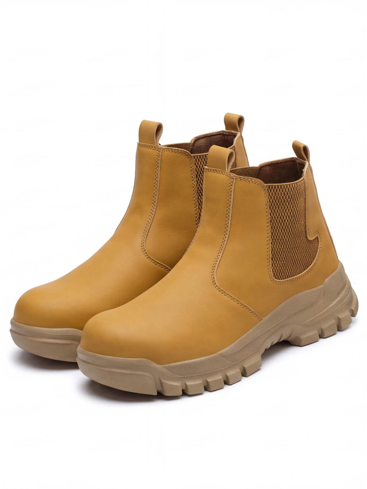 Rotating-Button Steel-Toe Anti-Puncture Work Shoes