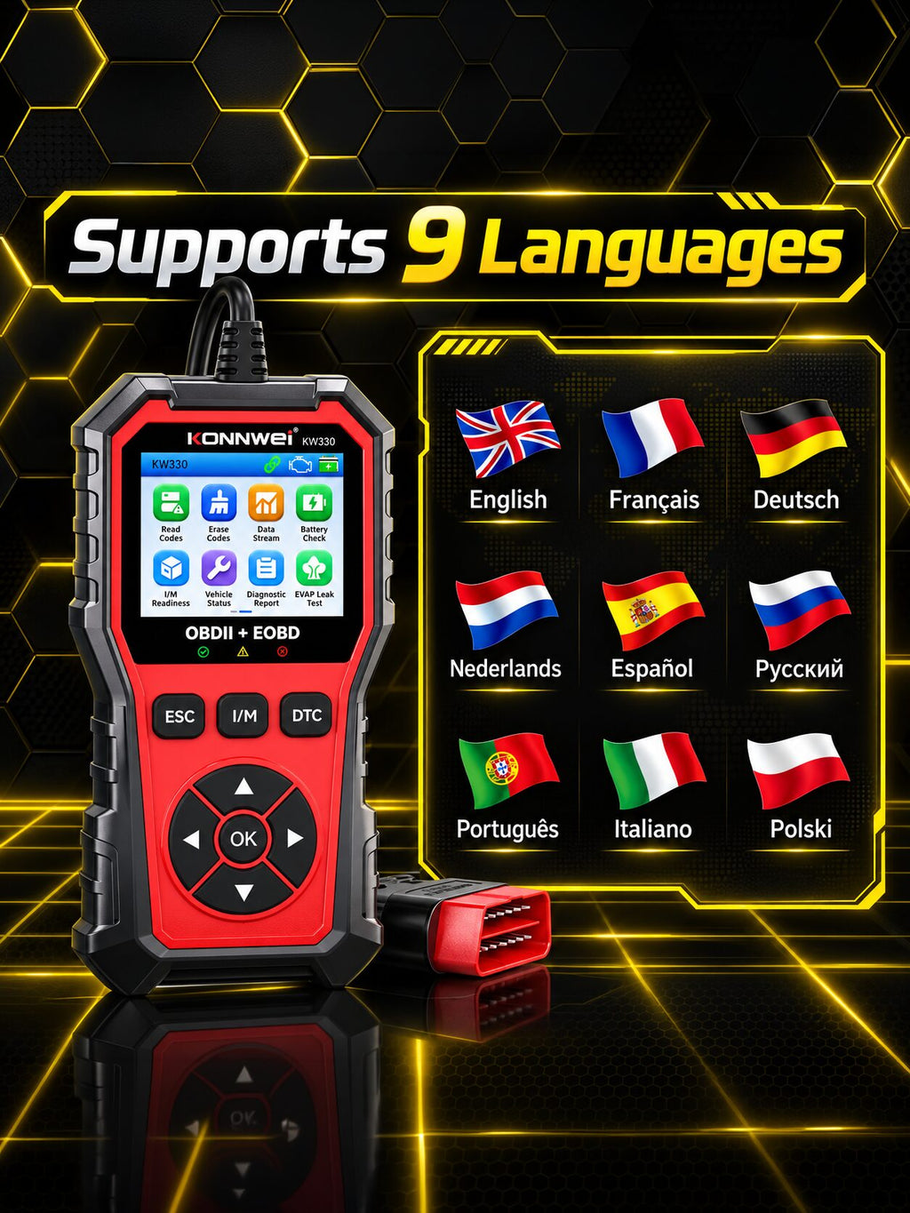 Handheld OBD2 Scanner with Live Data & Freeze Frame