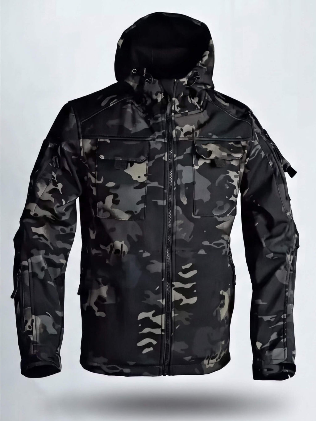 Fleece-Lined Windproof Multi-Pocket Work Jacket