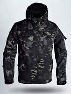 Fleece-Lined Windproof Multi-Pocket Work Jacket