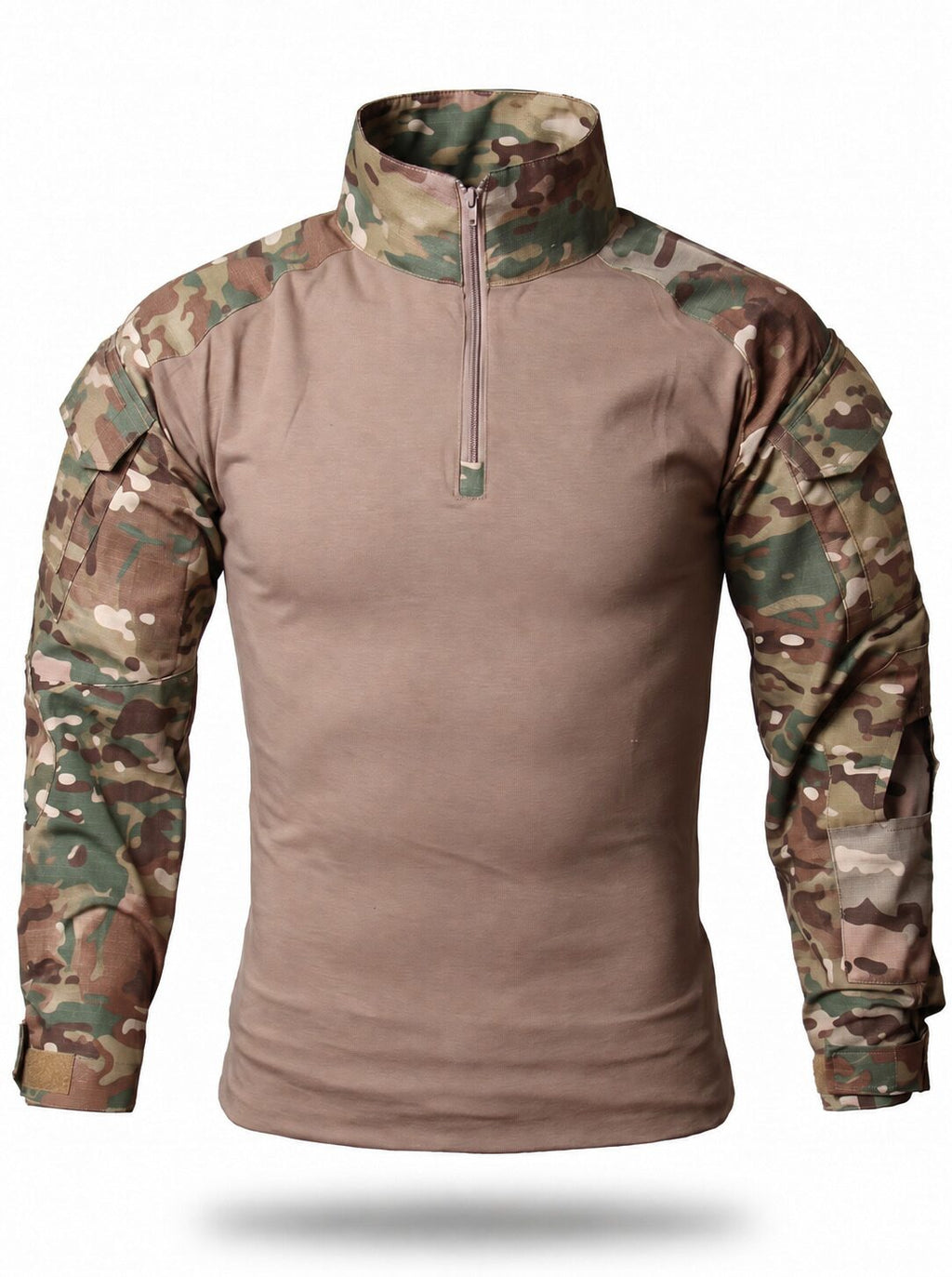 Quarter-Zip Ripstop Utility Work Shirt with Sleeve Pocket