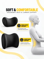 Memory Foam Headrest & Lumbar Support Kit for Drivers